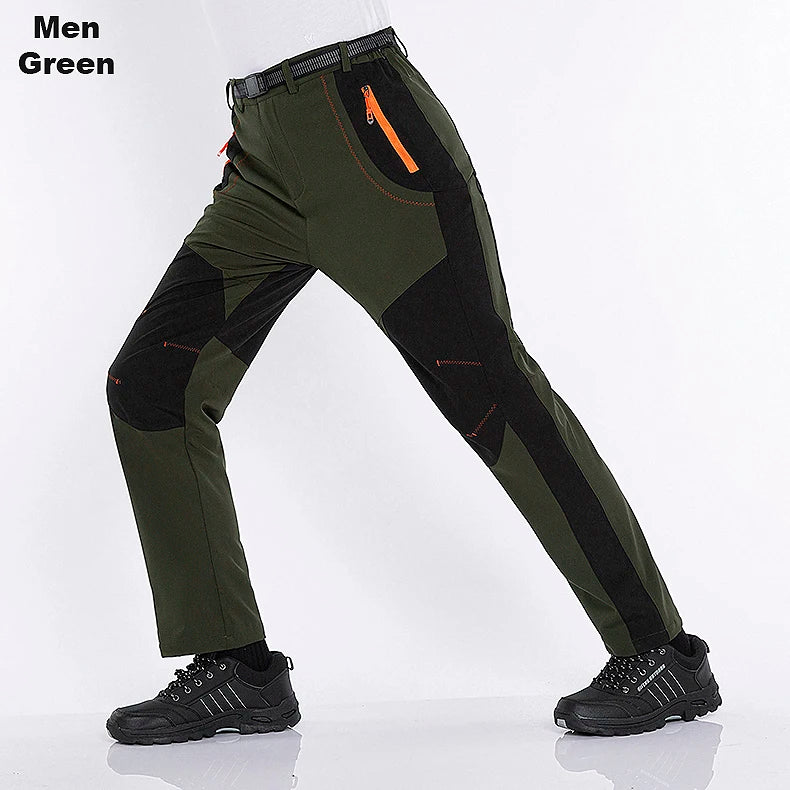 Men's Fleece Hiking Pants, Waterproof, Windproof