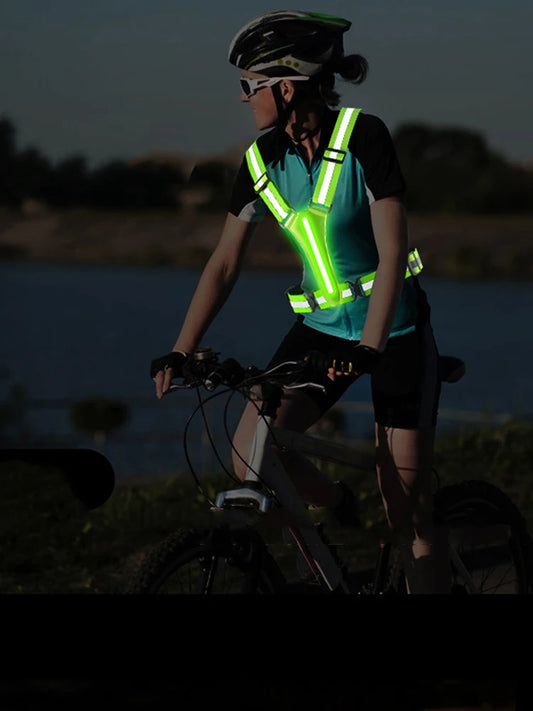 Men's & Women's LED Reflective Running Vest, USB rechargeable