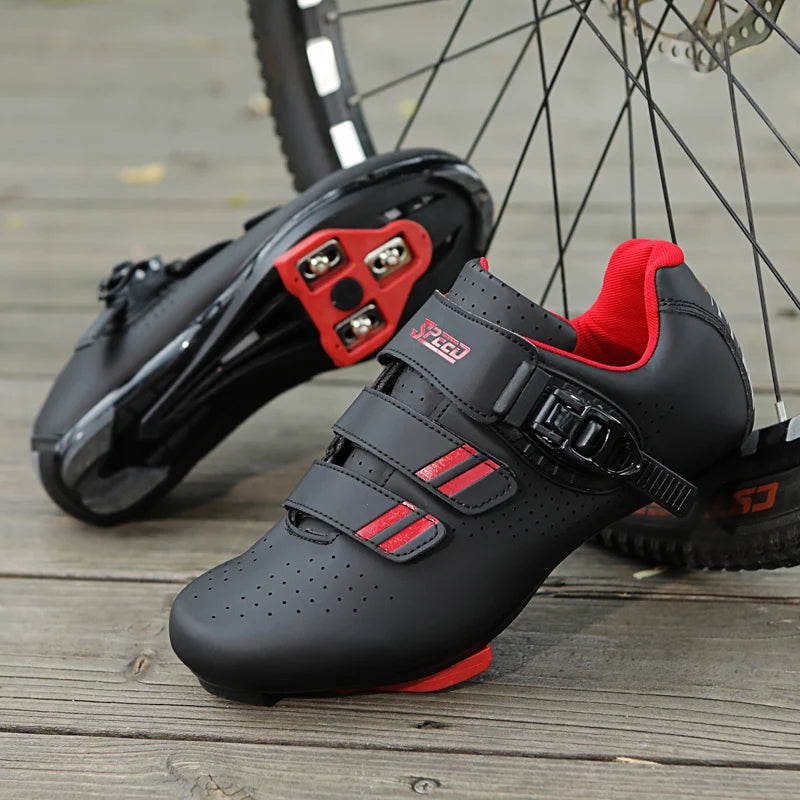 Men's Cycling Shoes with Look Delta Cleats, compatible with Peloton Indoor Bicycle Pedals