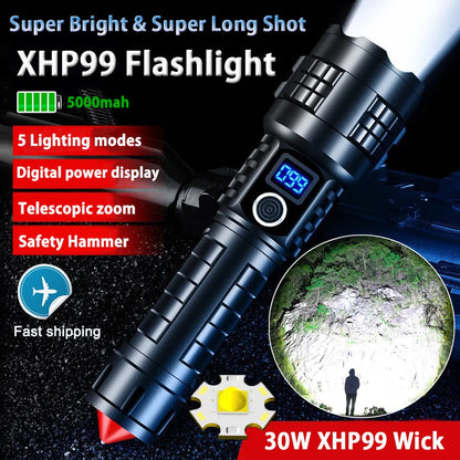 Rechargeable LED High Lumen Flashlight for Emergencies, Camping