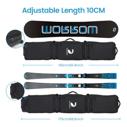 Waterproof Padded Ski Bag with wheels