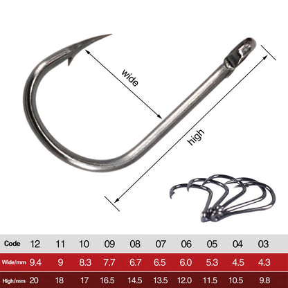 Carbon Steel Barbed Jig Hook Set