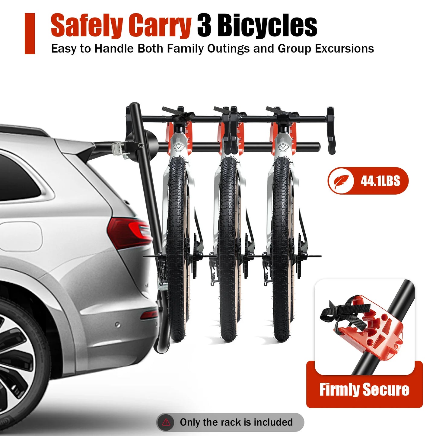 Foldable 3-Bike Car Trunk Rack