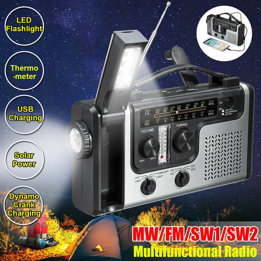 Portable Solar Hand-Crank AM/FM Radio