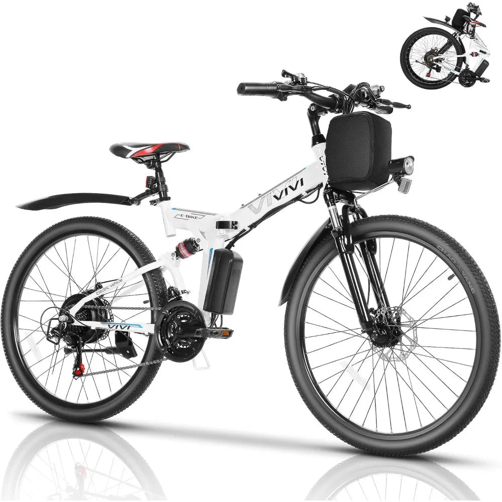 Men's & Women's 26" Folding Electric Bike 48V Lithium Battery