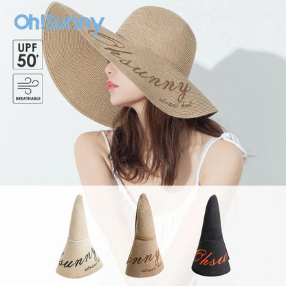 Women's Wide Brim Foldable Straw Hat